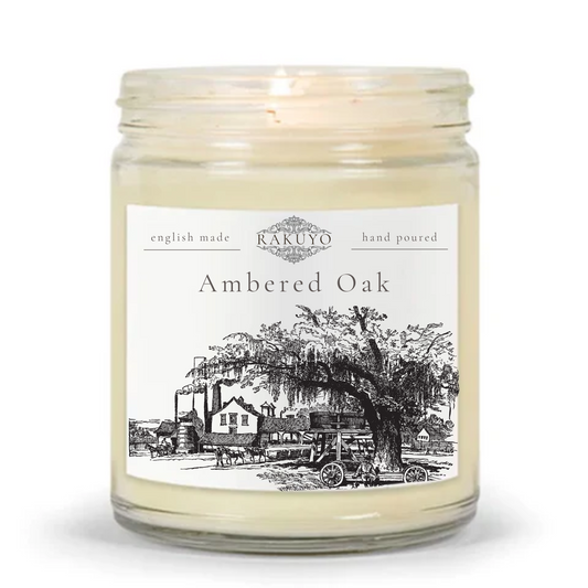 Ambered Oak Glass Jar Candle