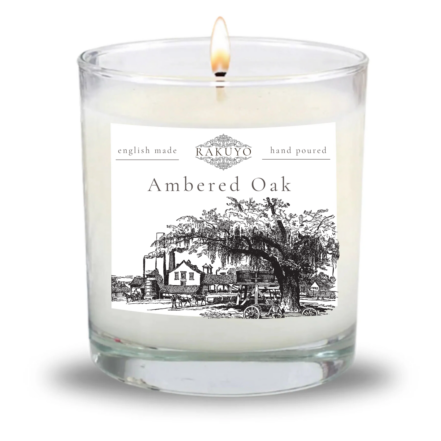 Ambered Oak Glass Vessel Candle